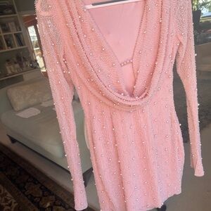 Oh Polly Pink Beaded Dress
